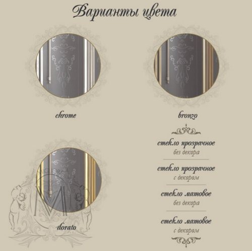 Душевая дверь Migliore Diadema 90 ML.DDM-22.592.TR.DO петля слева, профиль золото, стекло прозрачное/декор