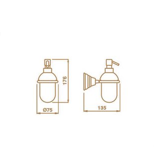 Дозатор жидкого мыла настенный керамический в цвете бронза Bagno & Associati Canova, CA12892