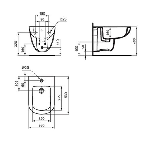 Биде подвесное Ideal standard Tempo T510001