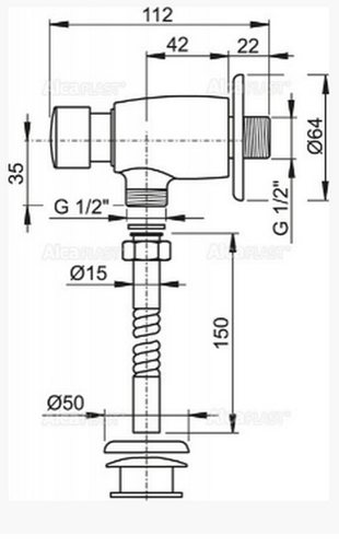 Кран для писсуара кнопочный Alca Plast ATS001