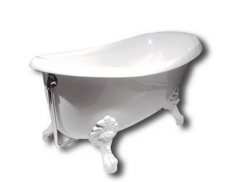 Классическая ванна из искусственного камня PAA Victoria 170x83 с белыми фигурными ножками