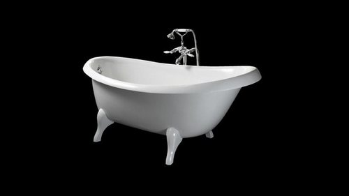 Классическая ванна из искусственного камня PAA Victoria 170x83 с белыми фигурными ножками
