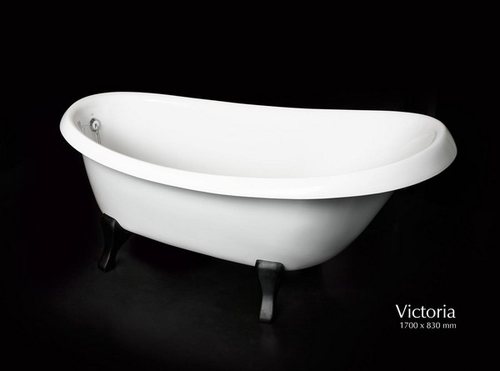 Классическая ванна из искусственного камня PAA Victoria 170x83 с белыми фигурными ножками