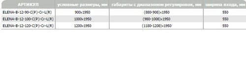 Душевая дверь CEZARES ELENA-W-B-12-120-C-Cr стекло прозрачное, регулировка 118-120,8 см