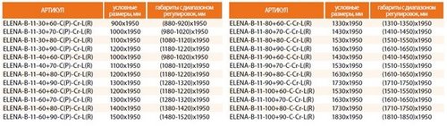 Душевая дверь CEZARES ELENA-W-B-11-100+90-C-Cr стекло прозрачное, регулировка 181-185 см