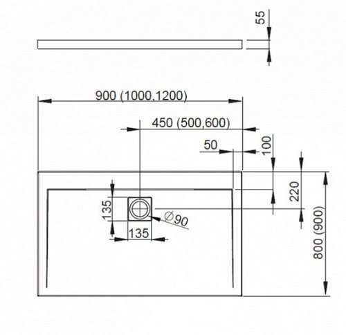 Душевой поддон Radaway Argos D 110x90