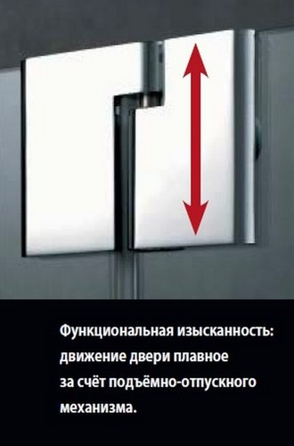 Маятниковая душевая дверь с фиксированными панелями Kermi Pasa XP PX 1GR/L в размере 150 см