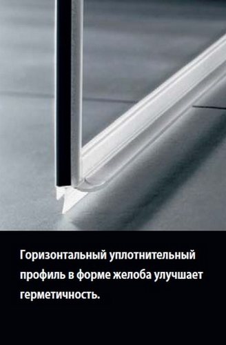 Маятниковая душевая дверь с фиксированными панелями Kermi Pasa XP PX 1GR/L в размере 150 см