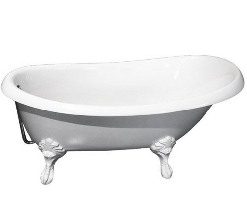 Классическая ванна из искусственного камня PAA Victoria 170x83 с белыми фигурными ножками
