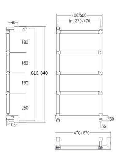 Полотенцесушитель Margaroli 542-5 BOX электрический в цвете золото