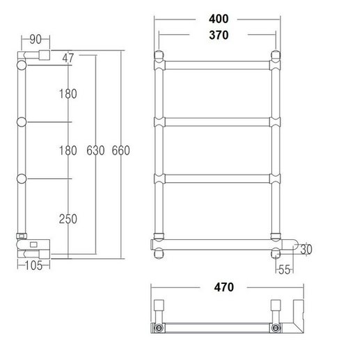 Margaroli 542-4 BOX полотенцесушитель электрический 5424704OBNB цвет бронза