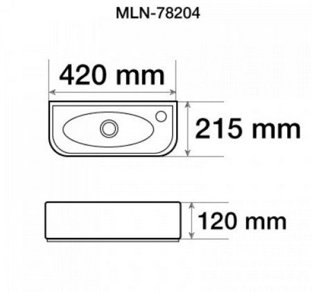 Раковина подвесная Melana 78204L левая