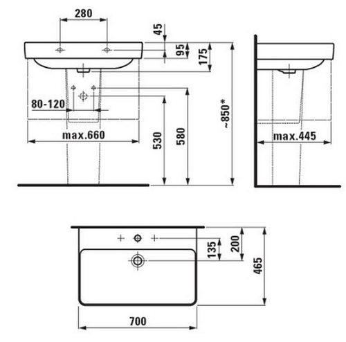 Раковина Laufen Pro S 8.1096.7.000.104.1