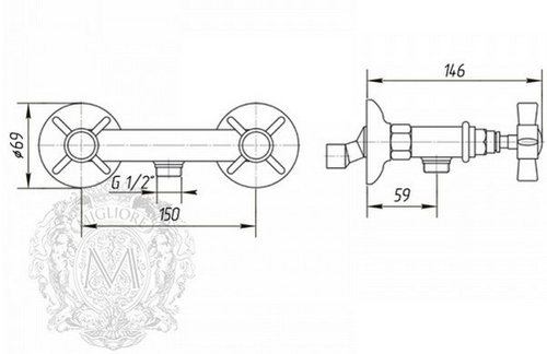 Смеситель Migliore Princeton ML.PRN-846.CR для душа хром