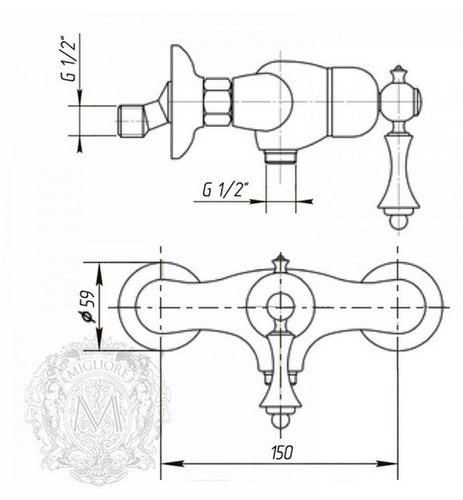 Смеситель для душа Migliore Bomond 30652 золото