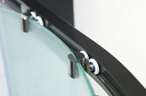 Душевой уголок Cezares Giubileo-R-2-80х80 стекло прозрачное с матовым узором, профиль бронза