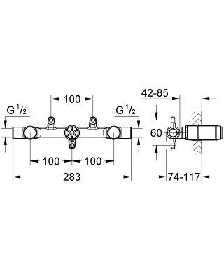 Встроенный механизм для двух вентильного смесителя из стены Grohe 29025000