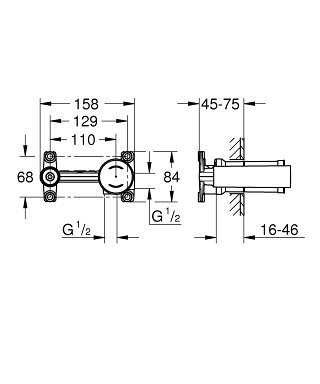 Встроенный механизм для смесителя из стены Grohe 23571000