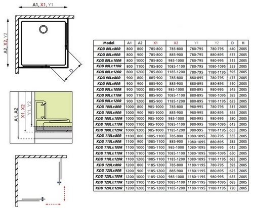 Душевой уголок Radaway Idea Black KDD 120х100 профиль черный матовый