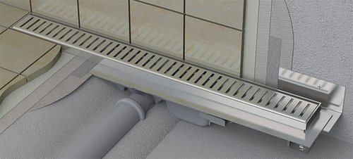 Душевой лоток Alca Plast APZ104-650 с регулируемым воротником к стене