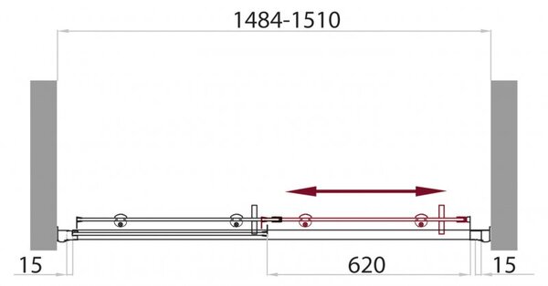 Душевая дверь BelBagno UNO-BF-1-150-C-Cr, стекло прозрачное, регулировка 148,4-151 см