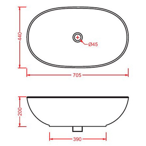 Раковина ArtCeram La Ciotola LCL002 01 00 70х44 см