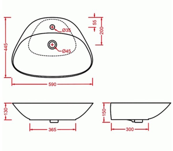  Раковина ArtCeram Plettro Quadro PTL002 01 00 59x45,5