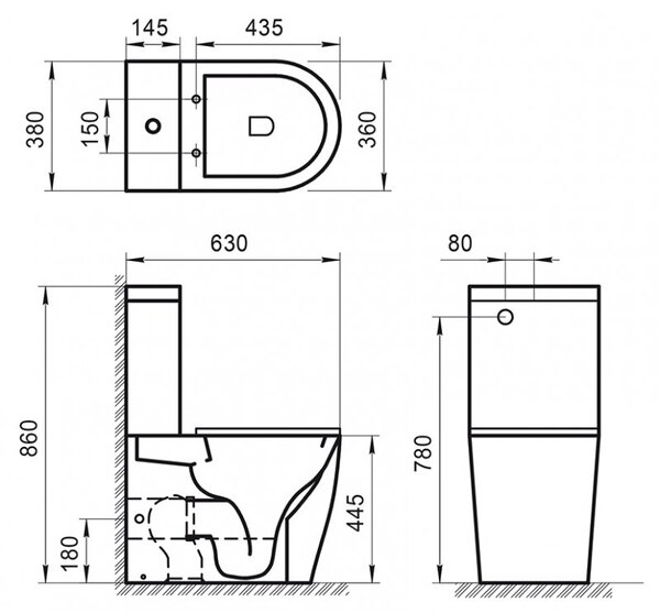 Унитаз напольный с бачком BelBagno ETNA BB2157CPR/BB2157T безободковый