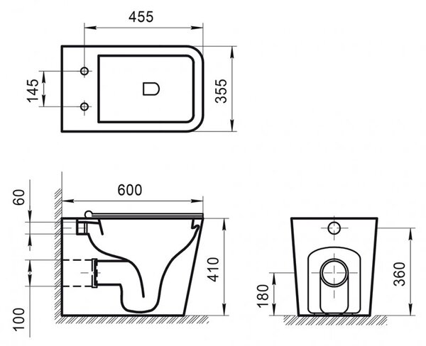 Унитаз BelBagno ARDENTE-R BB003CBR приставной безободковый