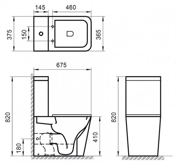 Унитаз BelBagno ARDENTE-R BB02093CPR/BB02093T с бачком напольный безободковый