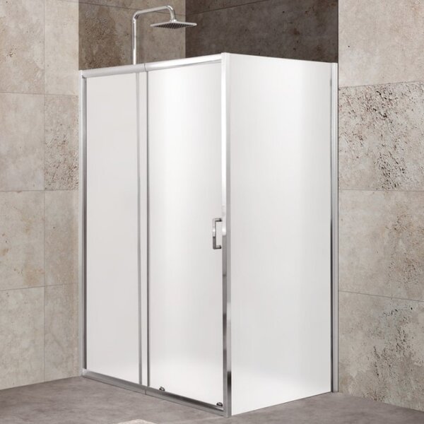 Душевой уголок Belbagno UNIQUE-AH-1-100-90-M-Cr стекло матовое