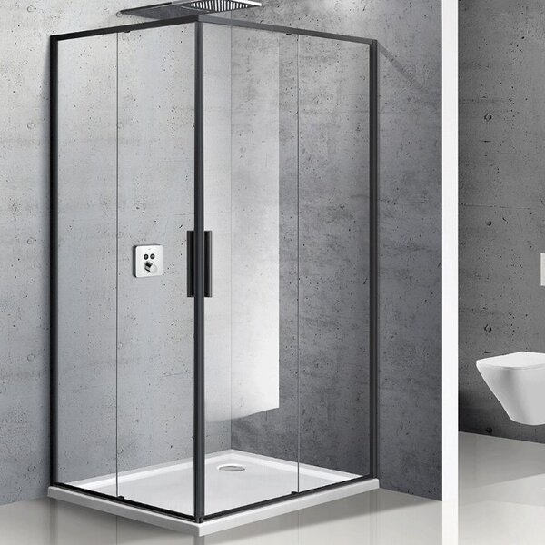 Душевой уголок Vincea Slim VSS-2SL8010CLB-L/R 100х80 профиль черный матовый