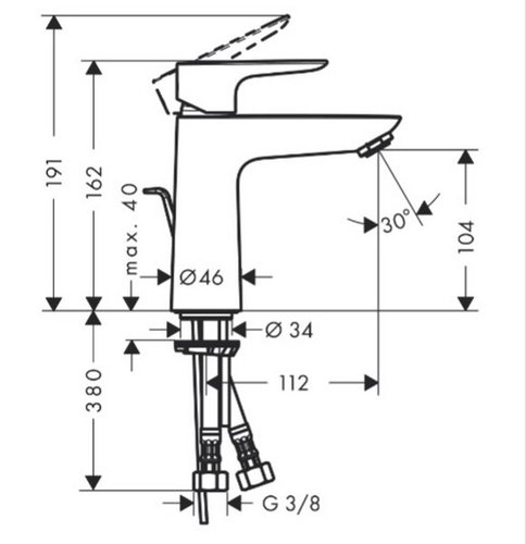 Смеситель Hansgrohe Talis E 71710140 для раковины шлифованная бронза