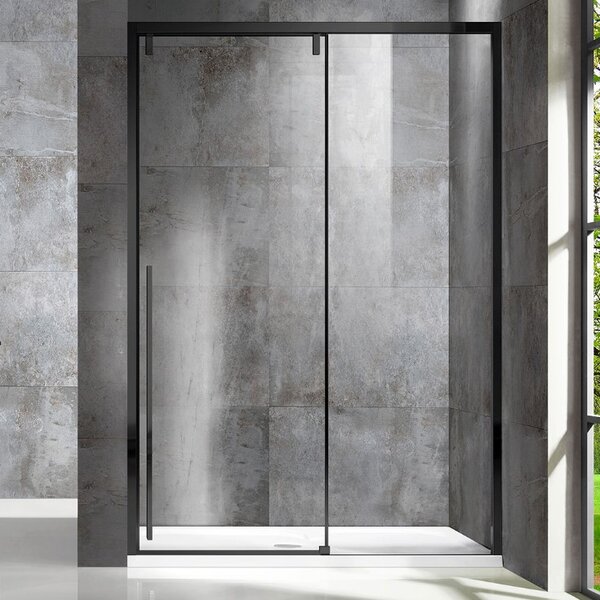 Душевая дверь Vincea Лугано (Lugano) VDS-1L130CLB-1 130x195 см, профиль черный матовый. Размер регулировки 1280-1320 мм