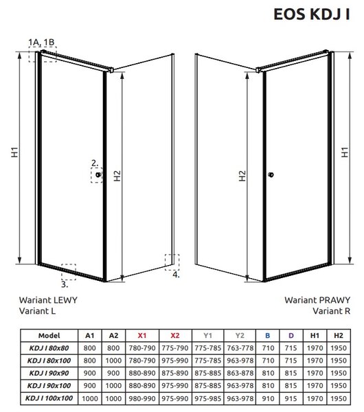 Душевой уголок Radaway Eos KDJ 90х90