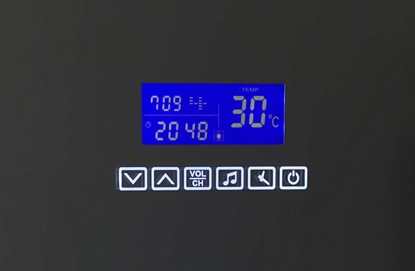 Зеркало с встроенным светильником, сенсорным выключателем, bluetooth, цифровым термометром, радио SPC-MAR-600-800-LED-TCH-RAD, 12W, 220-240V, 600x30x8