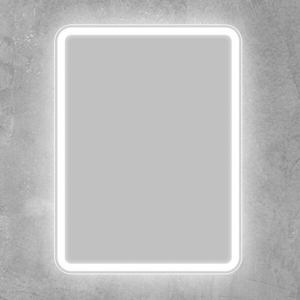 Зеркало с встроенным светильником и кнопочным выключателем SPC-MAR-600-800-LED-BTN, 12W, 220-240V, 600x30x800
