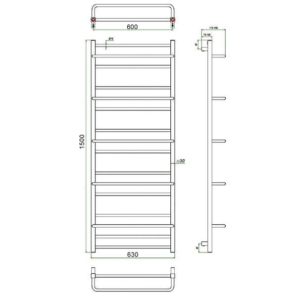 Полотенцесушитель ГРОТА VISTA 63/150