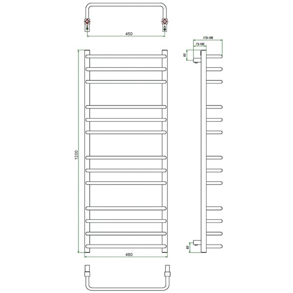 Полотенцесушитель ГРОТА ECOFORTE 48/120