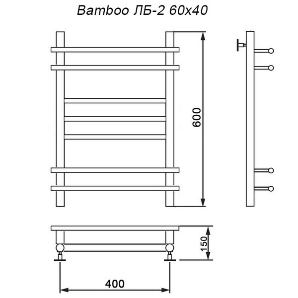 Полотенцесушитель Ника BAMBOO ЛБ-2 60/40