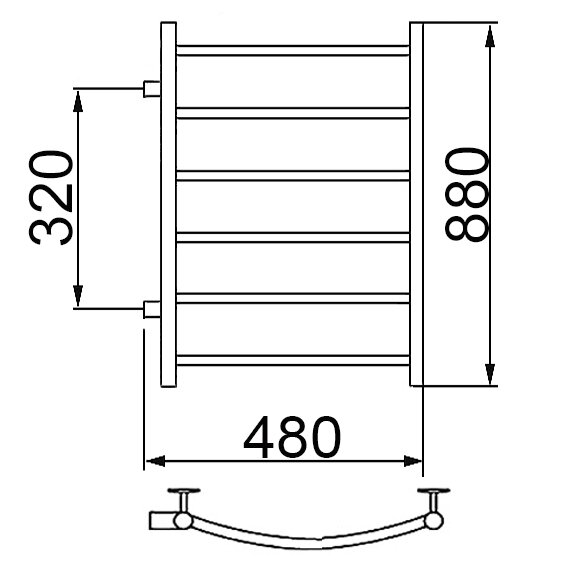 Полотенцесушитель Ника ARC ЛД 80/40 бок. подкл. 32 см