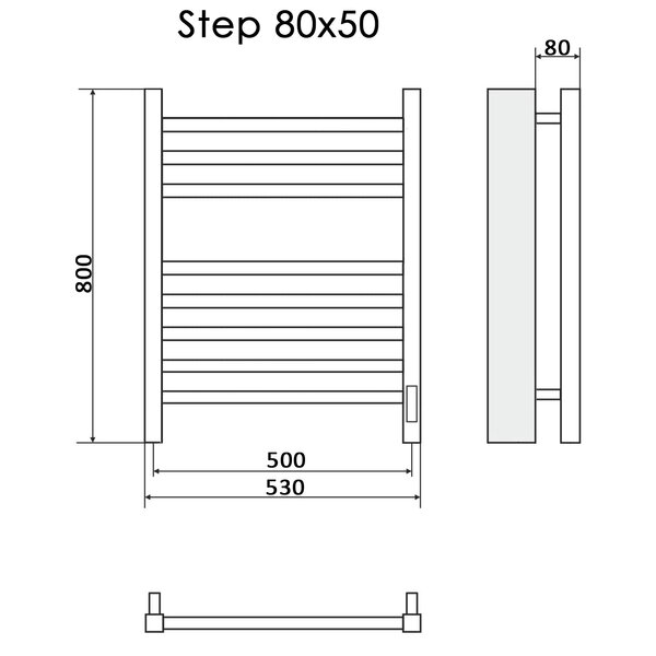 Полотенцесушитель Электрич.кабельный Ника STEP-2 80/50 правый тэн