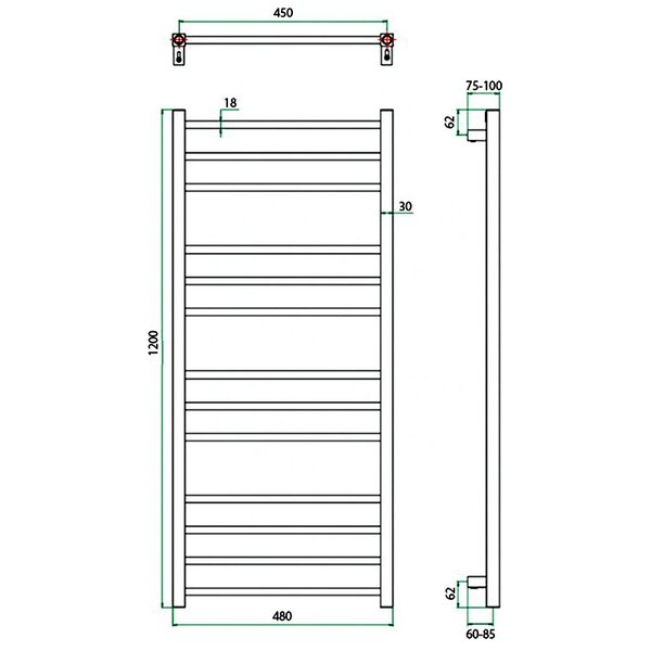 Полотенцесушитель ГРОТА ECOCLASSIK 48/120