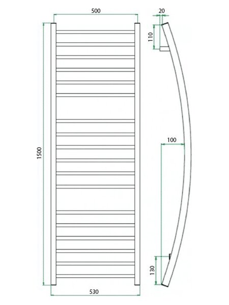Полотенцесушитель ГРОТА PRIMO 53/150