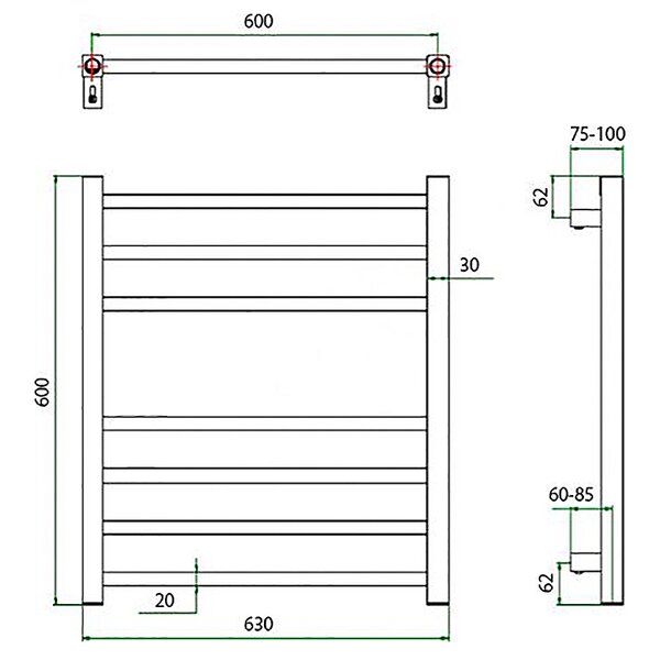 Полотенцесушитель ГРОТА ESTRO 63/60