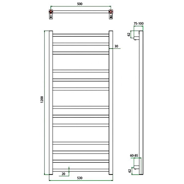 Полотенцесушитель ГРОТА ESTRO 53/120