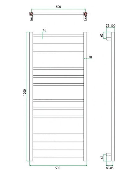 Полотенцесушитель ГРОТА ECOCLASSIK 53/120 элекстрический