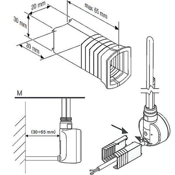 Аксессуар для скрытия кабеля (белый RAL9016, пластик)
