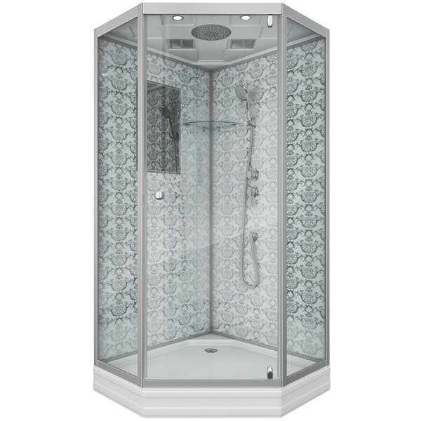 Душевая кабина Niagara NG-7702DW (1000x1000х2100)  низкий поддон (15см) стенки БЕЛЫЕ