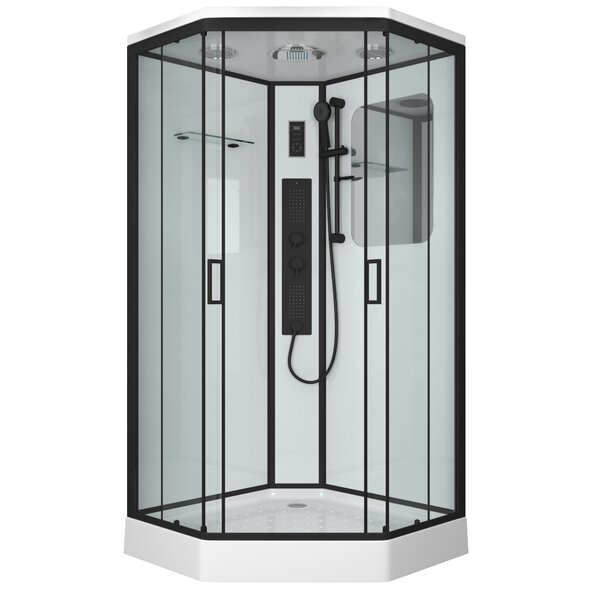 Душевая кабина Niagara NG-6901-01GD BLACK (900х900х2200) низкий поддон(16см) стекло ТОНИРОВАННОЕ
